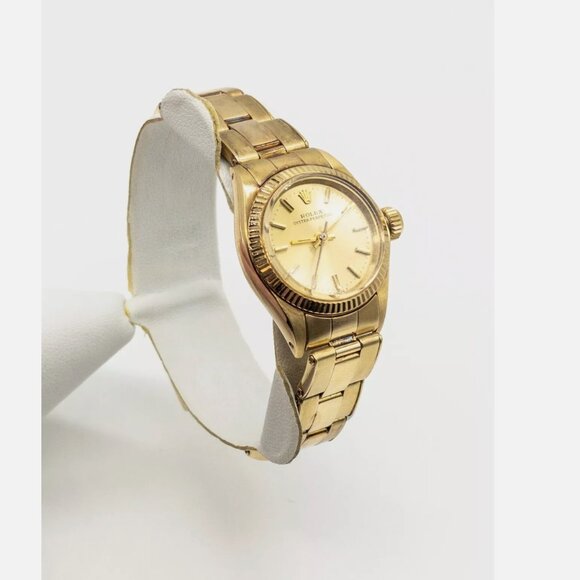 Rolex Oyster President 14k Yellow Gold Ladies Watch MINTY